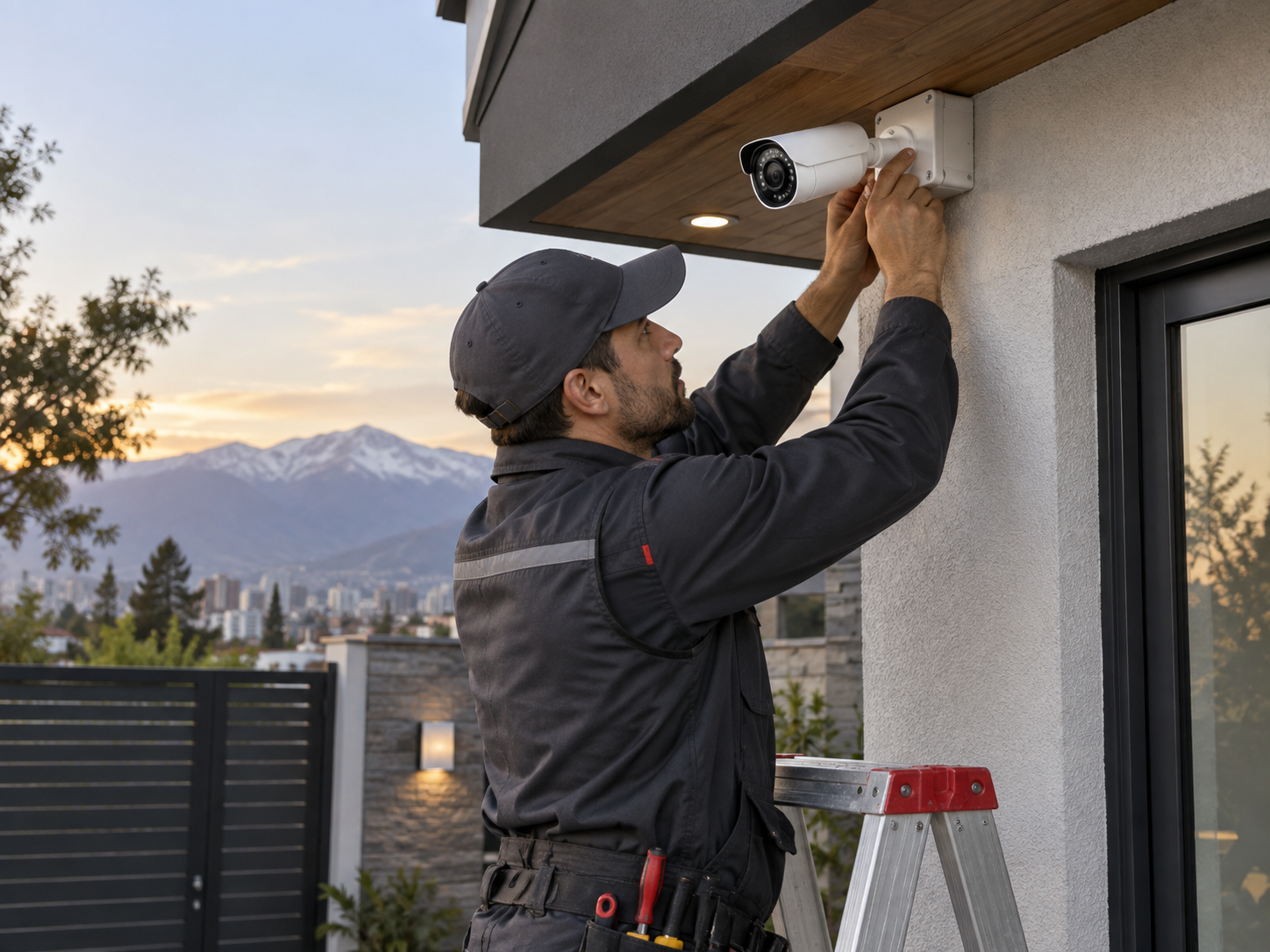 Instalación de una cámara de seguridad exterior